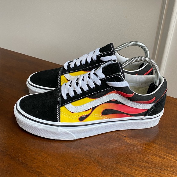 Vans Shoes - Vans Old Skool Flame Black True White Sneaker Women’s Shoe Size 8